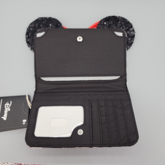 Loungefly Disney Minnie Mouse Sequin Ears Mini Backpack with wallet